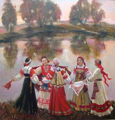 Как нарисовать русский народный костюм