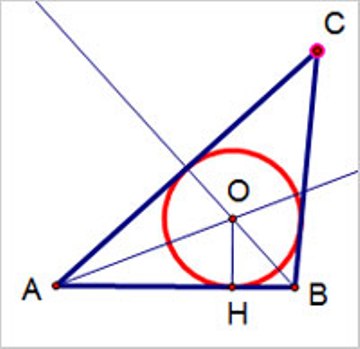 Как сделать вписанную окружность в прямоугольный треугольник