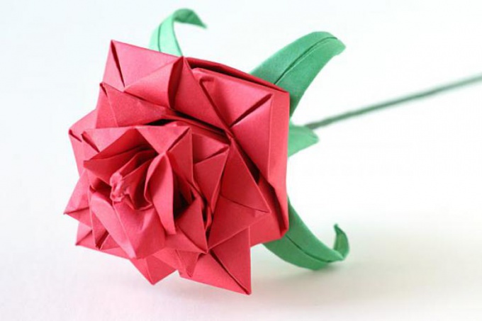 Поделки из бумаги цветы схемы розы