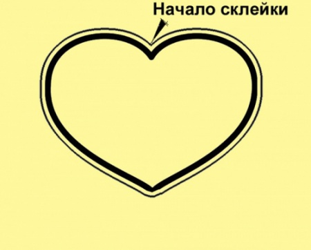 Сердечко сделайте с припусками по всему периметру