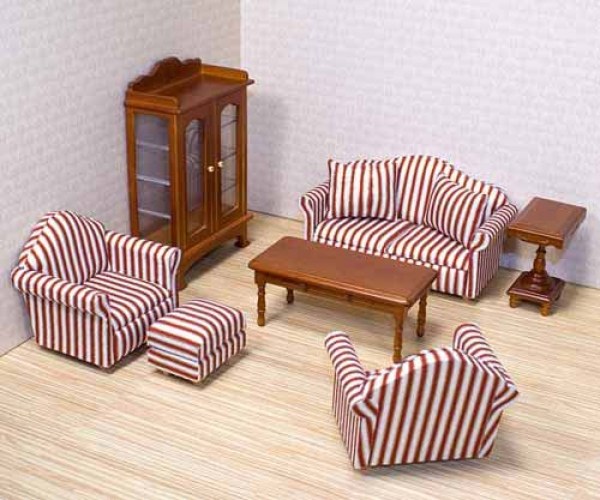Мебель для кукол Огонек Мягкий диван, оранжевый 3х12х10 см