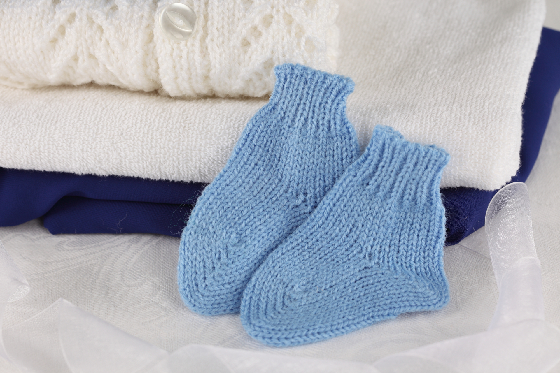 Носочки для новорожденных для начинающих