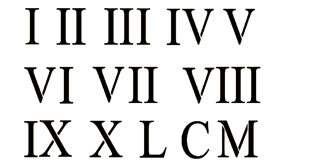 Обозначение латинских цифр