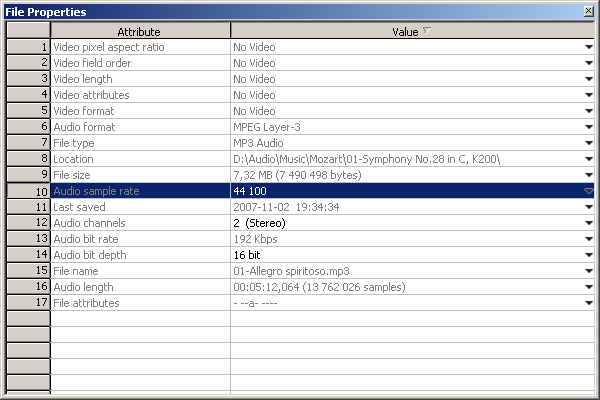 File properties