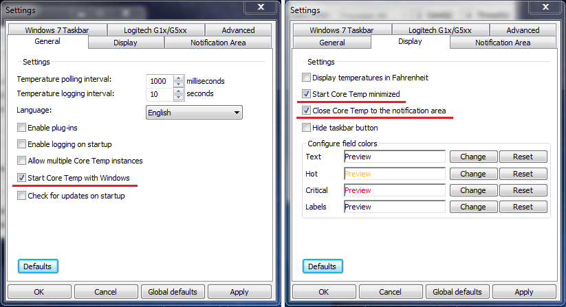 Configuration fields. Программы от перегрева. Компьютер option. Core Starter.