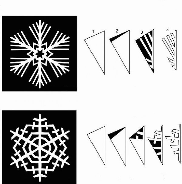 Ажурные снежинки из бумаги: готовые схемы и шаблоны