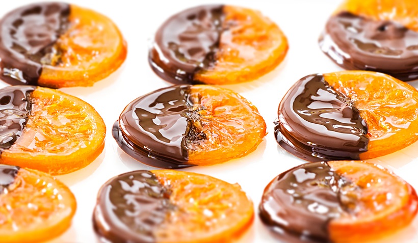 Каарамелизированные апельсины в шоколаде