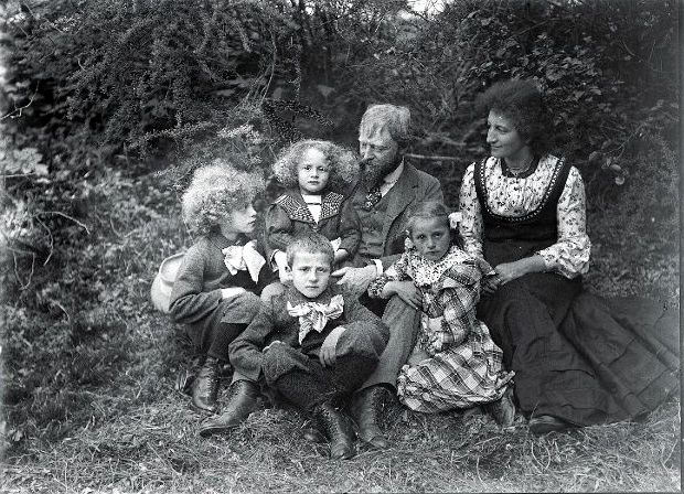 Giacometti family. Alberto, Diego, Bruno and Ottilia, 1909