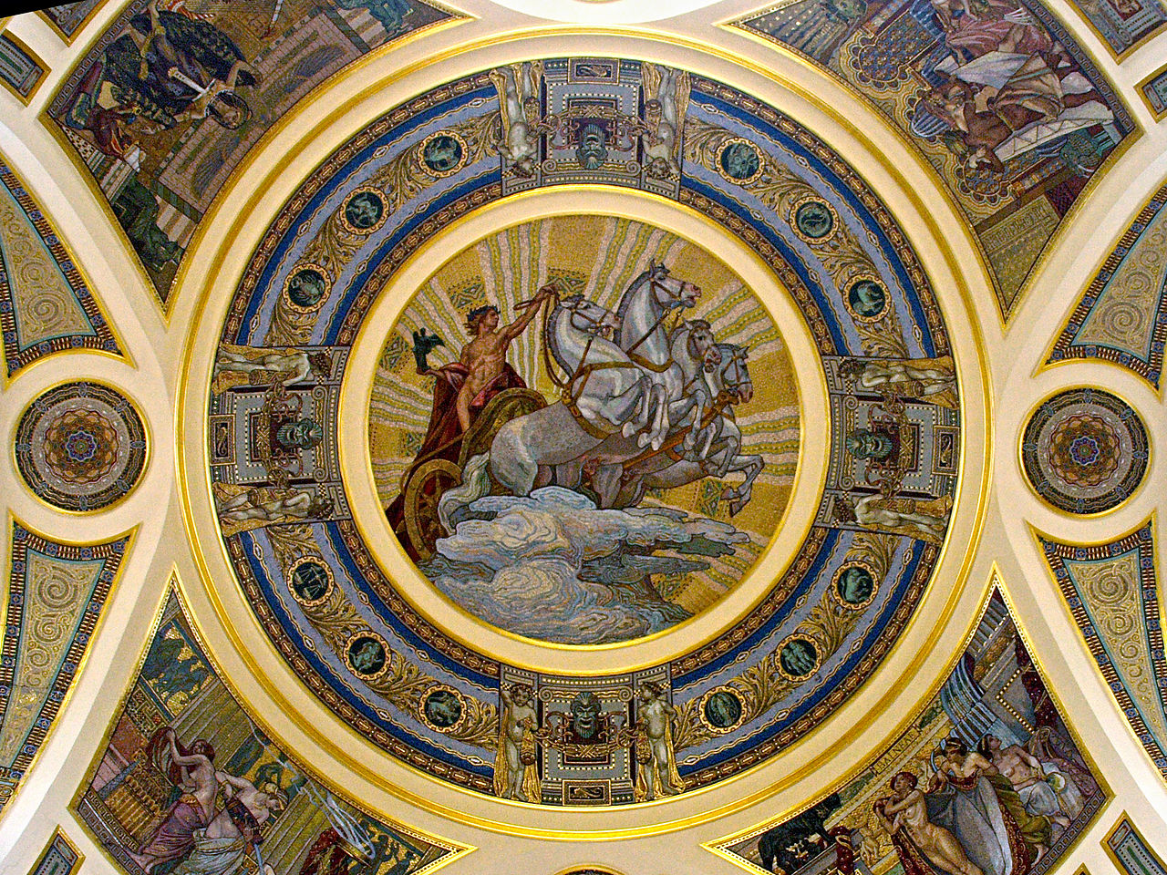 Купальня Сечени, мозаика в куполе