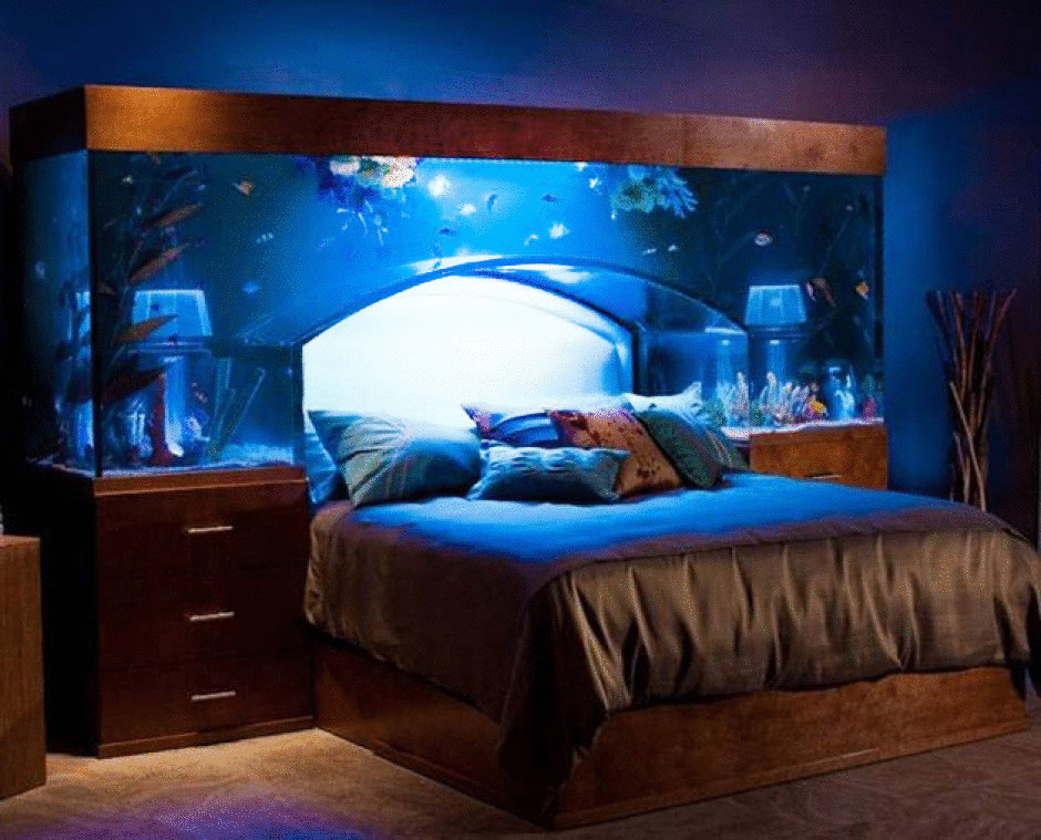 Потрясающая кровать-аквариум