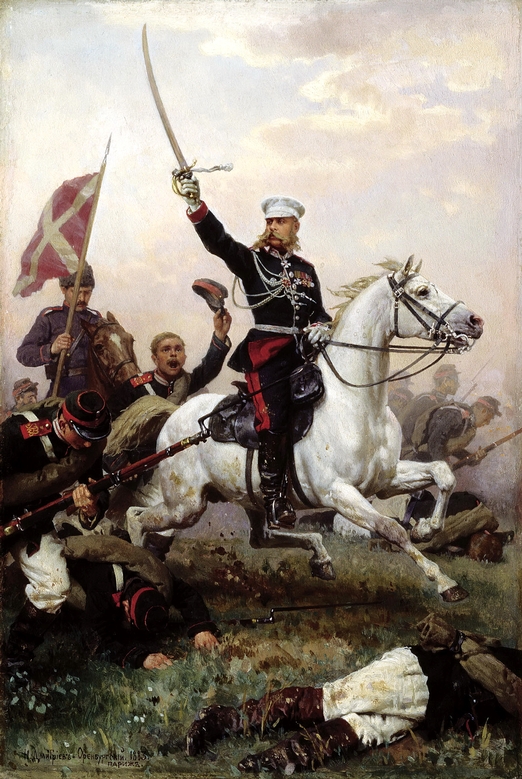 Генерал Скобелев под Плевной (1883). Художник Николай Дмитриев-Оренбургский