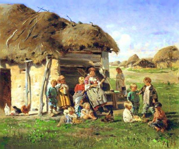 Крестьянские дети (1890). Художник Владимир Маковский