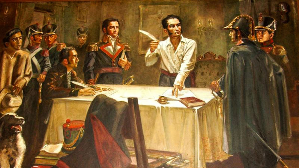Симон Боливар с единомышленниками