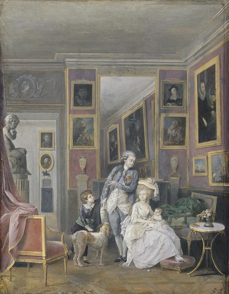 Строгановы Александр и Екатерина с детьми в Париже (1778). Неизвестный художник