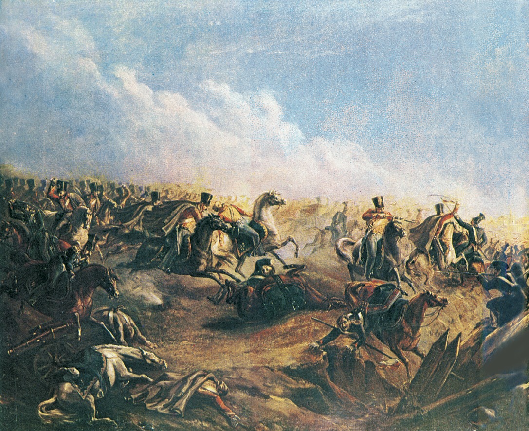 Атака лейб-гвардии гусар под Варшавой 21 августа 1831 года (1837). Художник Михаил Лермонтов
