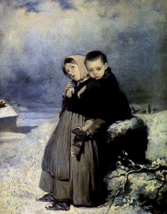 Дети-сироты на кладбище (1864). Художник Василий Перов