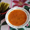 Суп из фасоли с перловкой и томатным соусом