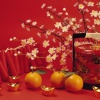 Апельсины и китайские золотые слитки - символы удачи и богатства