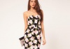 Платье ASOS Strapless Dress In Floral Print