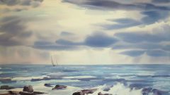 How to paint sea in watercolor