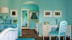 Turquoise color in interior