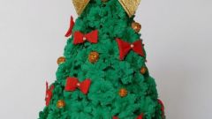 Как сделать новогоднюю елку из гофрированной бумаги