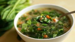 Зеленый суп с имбирем