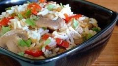 Рис жасмин с куриной грудкой и овощами