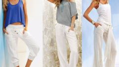 Как носить белые льняные брюки