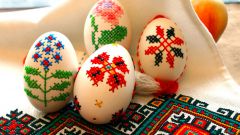 Вышивка на яичной скорлупе к празднику Пасха