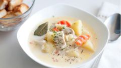 Легкий сырный суп с плавленым сырком и курицей
