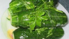 Pickled cucumbers on a soda