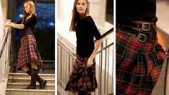 С чем носить юбку-шотландку классического покроя