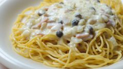 Традиционные итальянские блюда: Спагетти в сливочно-грибном соусе