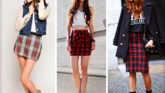Как и с чем носить юбку-шотландку