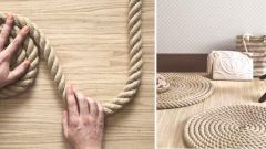 Как сделать коврик из толстой веревки просто и быстро