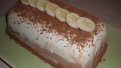 Как приготовить двухцветный десерт из творога с бананом