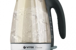 VITEK VT-1111 GY – недорогой прозрачный чайник с функцией поддержания температуры