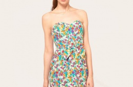 Платье ASOS Strapless Dress In Floral Print 