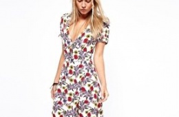 Платье ASOS Strapless Dress In Floral Print