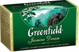Прекрасный образец пакетированного зеленого чая Greenfield Jasmine Dream
