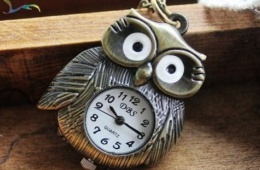 Интересные часы на цепочке в виде совы от Aliexpress