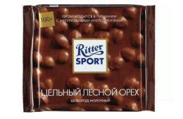 Шоколад Ritter Sport молочный с цельными лесными орехами