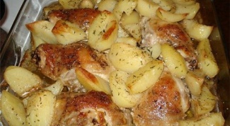 How to bake chicken legs with potatoes