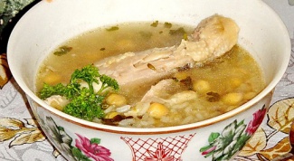 Куриный суп с бараньим горохом