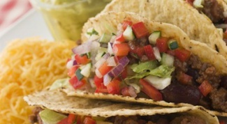 Taco with meat and vegetables
