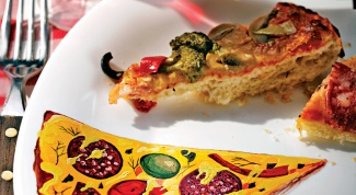 Как украсить тарелку рисунком "Пицца"