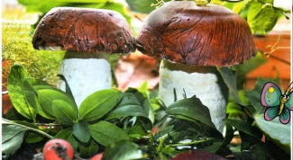 Как сделать грибочки для украшения сада