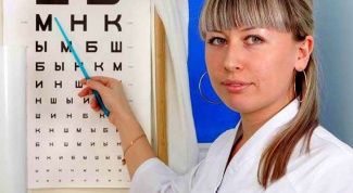 As an optometrist checks vision