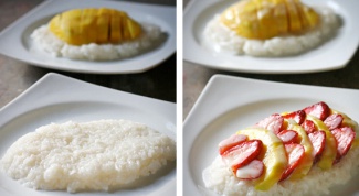Banana rice pudding with fruit